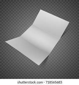 Brochure mockup. Half side view. Template ready for your design. Vector illustration. Isolated on transparent background.