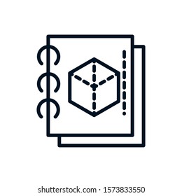 brochure modeling plan architecture icon line style vector illustration