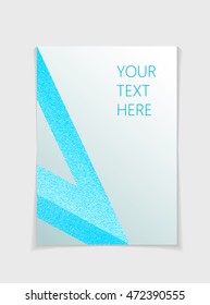 Brochure with modern blue geometric elements. Cover page design template in A4 size, vector. Can use for Leaflet, brochure, book, magazine, document template, invitation card, flyer.