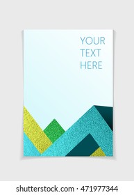 Brochure with modern colorful geometric elements. Cover page design template in A4 size, vector. Can use for Leaflet, brochure, book, magazine, document template, invitation card, flyer.