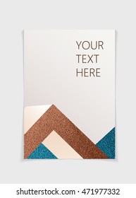 Brochure with modern geometric elements. Cover page design template in A4 size, vector. Can use for Leaflet, brochure, book, magazine, document template, invitation card, flyer.