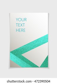 Brochure with modern geometric elements. Cover page design template in A4 size, vector. Can use for Leaflet, brochure, book, magazine, document template, invitation card, flyer.