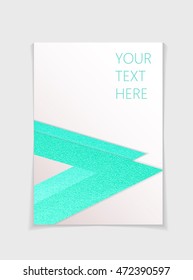 Brochure with modern geometric elements. Cover page design template in A4 size, vector. Can use for Leaflet, brochure, book, magazine, document template, invitation card, flyer.