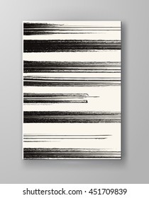 Brochure with Monochrome Strip Backgrounds. Abstract Modern Decoration. Wallpaper with empty space for your text. Watercolor design. Vector illustration.