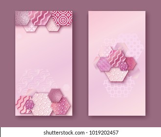 Brochure or packaging design set,  two fold gold rose business 