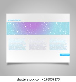 Brochure page vector design template with abstract molecular connection theme