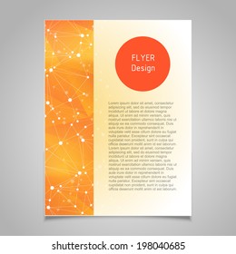 Brochure page vector design template with abstract molecular connection theme