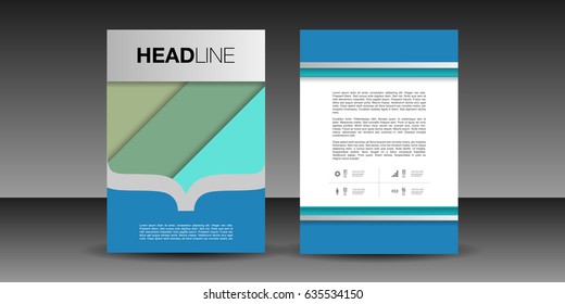 Brochure pages design in A4 size with your text on simple background 
Eps 10 vector illustration 