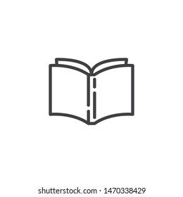 Brochure pages line icon. linear style sign for mobile concept and web design. Open book outline vector icon. Symbol, logo illustration. Vector graphics