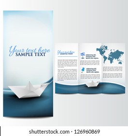 Brochure with paper boat