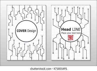 Brochure with a pattern a microprocessor and circuitry. Leaflet cover presentation abstract flat background. Annual report brochure design template vector