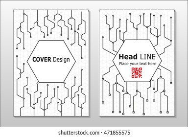 Brochure with a pattern a microprocessor and circuitry. Leaflet cover presentation abstract flat background. Annual report brochure design template vector