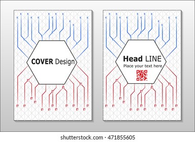 Brochure with a pattern a microprocessor and circuitry. Leaflet cover presentation abstract flat background. Annual report brochure design template vector