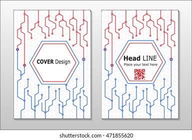 Brochure with a pattern a microprocessor and circuitry. Leaflet cover presentation abstract flat background. Annual report brochure design template vector