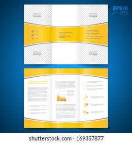 brochure perspective yellow curve bend line white background