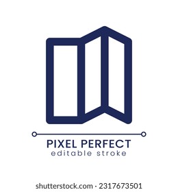 Brochure pixel perfect linear ui icon. Hotel service promotion. Business and marketing. GUI, UX design. Outline isolated user interface element for app and web. Editable stroke. Poppins font used