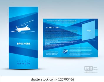 brochure plane flight tickets air fly cloud sky blue white color travel background