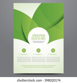 Brochure, poster, annual report, magazine cover, flyer vector template. Modern green corporate design.