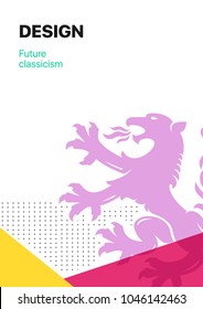 Brochure and poster design. Future classicism style. Vector graphic template. 