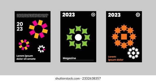Brochure, poster, and flyer template design in vector. Can be use in social media branding, retro design,  business presentations