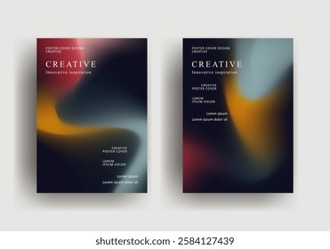 brochure poster template. retro vintage Covers Design. fluid gradient background design. retro front page design for Banner, Poster, Flyer, Invitation and Annual Report