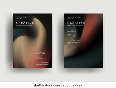 brochure poster template. retro vintage Covers Design. fluid gradient background design. retro front page design for Banner, Poster, Flyer, Invitation and Annual Report