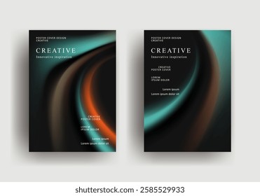 brochure poster template. retro vintage Covers Design. fluid gradient background design. retro front page design for Banner, Poster, Flyer, Invitation and Annual Report