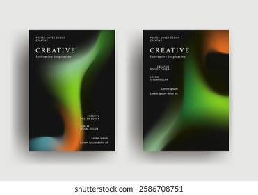brochure poster template. retro vintage Covers Design. fluid gradient background design. retro front page design for Banner, Poster, Flyer, Invitation and Annual Report