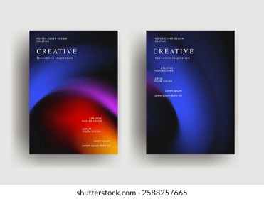 brochure poster template. retro vintage Covers Design. fluid gradient background design. retro front page design for Banner, Poster, Flyer, Invitation and Annual Report
