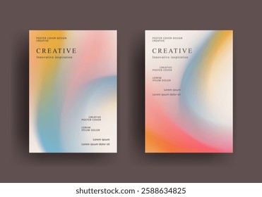  brochure poster template. retro vintage Covers Design. fluid gradient background design. retro front page design for Banner, Poster, Flyer, Invitation and Annual Report