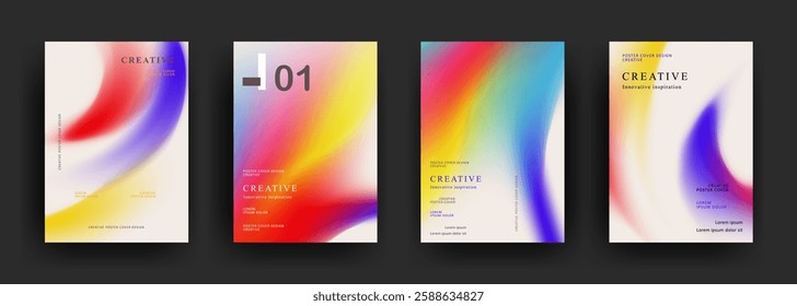  brochure poster template. retro vintage Covers Design. fluid gradient background design. retro front page design for Banner, Poster, Flyer, Invitation and Annual Report