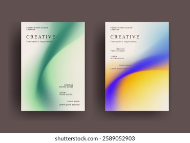 brochure poster template. retro vintage Covers Design. fluid gradient background design. retro front page design for Banner, Poster, Flyer, Invitation and Annual Report