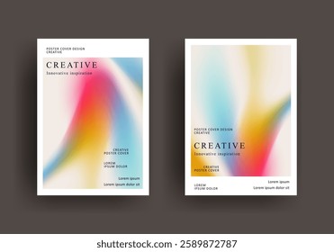 brochure poster template. retro vintage Covers Design. fluid gradient background design. retro front page design for Banner, Poster, Flyer, Invitation and Annual Report