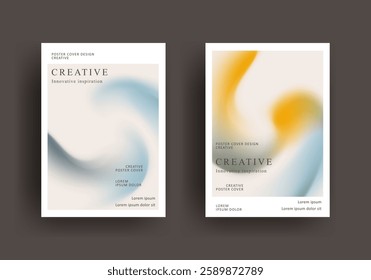 brochure poster template. retro vintage Covers Design. fluid gradient background design. retro front page design for Banner, Poster, Flyer, Invitation and Annual Report