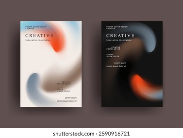 brochure poster template. retro vintage Covers Design. fluid gradient background design. retro front page design for Banner, Poster, Flyer, Invitation and Annual Report