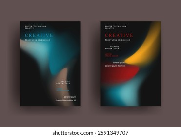 brochure poster template. retro vintage Covers Design. fluid gradient background design. retro front page design for Banner, Poster, Flyer, Invitation and Annual Report