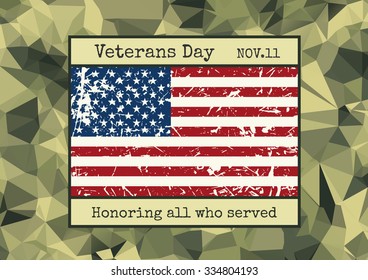 brochure poster templates in veterans day style. Camouflage design and layout