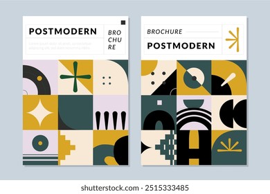 Brochure postmodern business covers collection vector design in eps 10