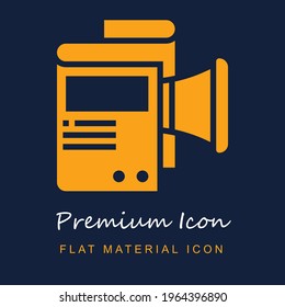 Brochure premium material ui ux isolated vector icon in navy blue and orange colors