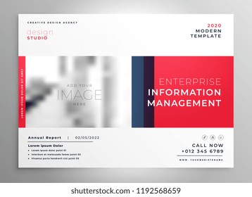 brochure presentation design template in red color