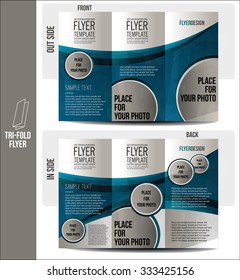 Brochure print design - abstract vector. Blue flyer template