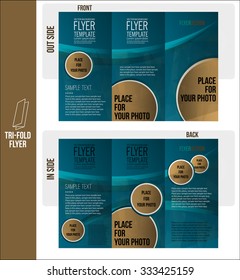 Brochure print design - abstract vector. Blue flyer template
