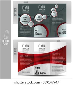Brochure print design - abstract vector. Blue flyer template