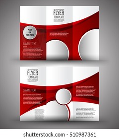 Brochure print design - abstract vector illustration. Red vector template