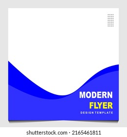 Brochure print template design vector, social media post media, background on blue color