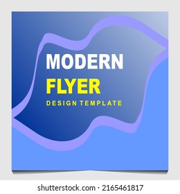 Brochure print template design vector, social media post media, background on blue color