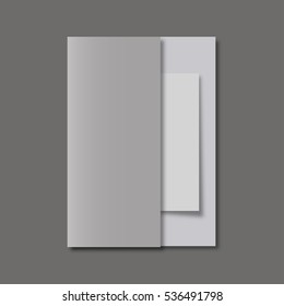 Brochure with realistic shadow on a gray background