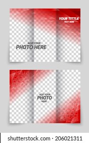 Brochure red template in tech style for cover design