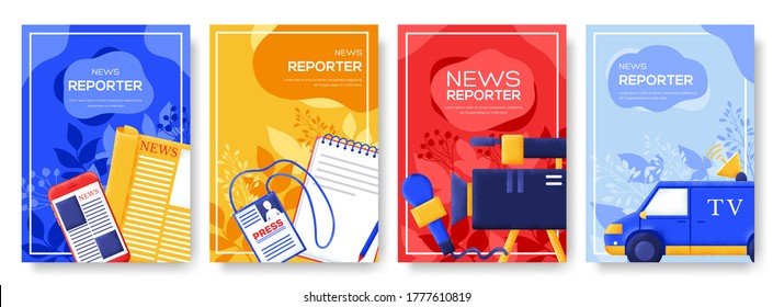 brochure reporter equipment flyer, magazines, poster, book cover, banners. invitation cards concept background. Layout illustration modern slider page. Grain texture and noise effect.