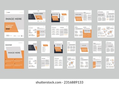 brochure set, corporate company profile brochure set, book cover, business proposal layout concept design, banner, booklet, vector design, webinar banner design, annual report